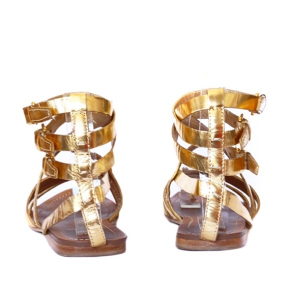 Miu Miu Gold Metallic Gladiator Sandals Size 6 - Picture 5 of 16